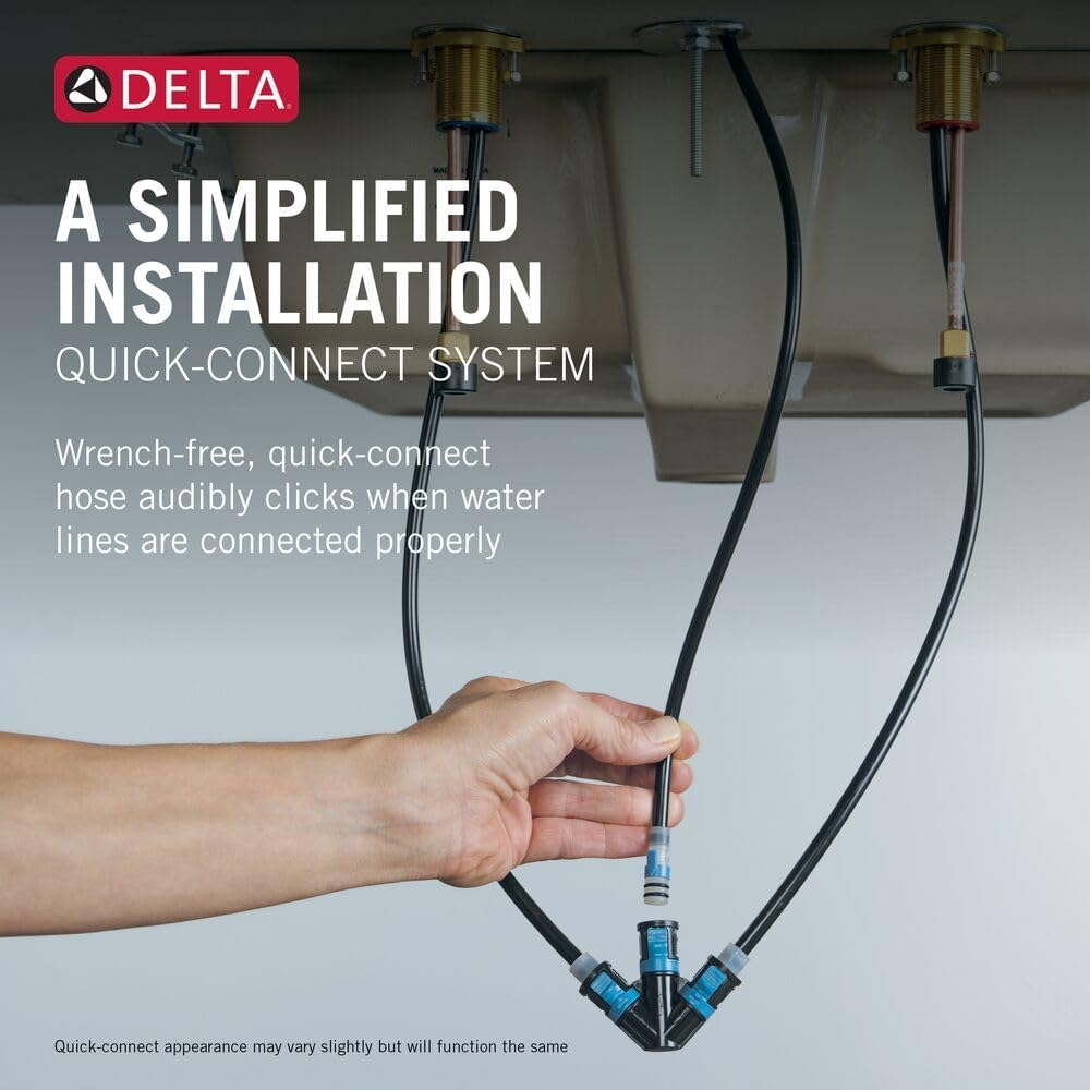 Detalle 2 de Delta Widespread Bathroom Faucet, Polished Nickel
