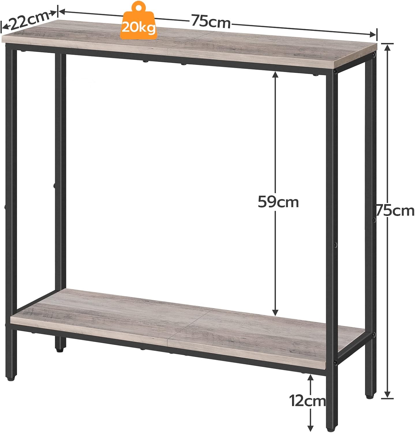 Thumbnail 2 de HOOBRO Consolle Ingresso 75 x 22 x 75 cm – Tavolo Console Stretto in Bianco