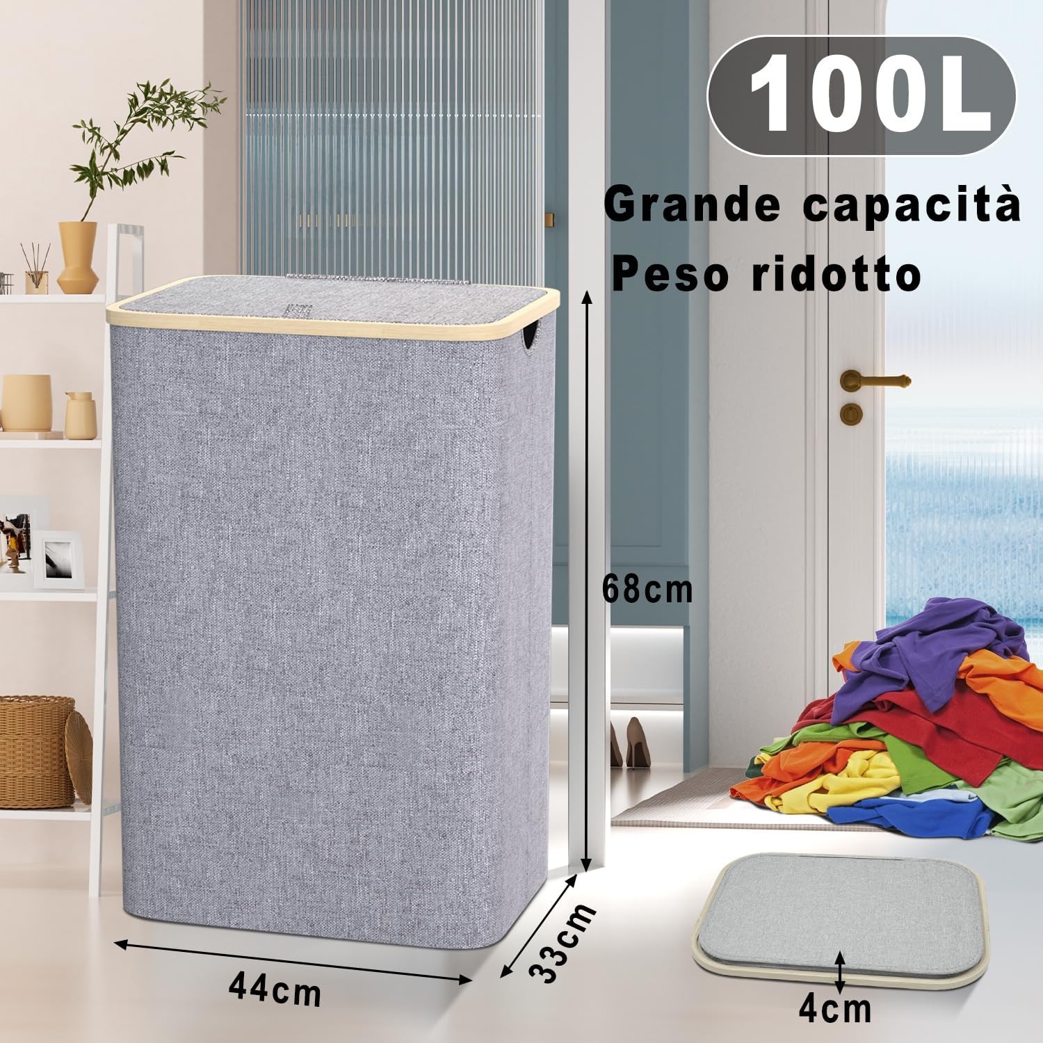 Detalle 2 de capocica Cesto Portabiancheria 100L