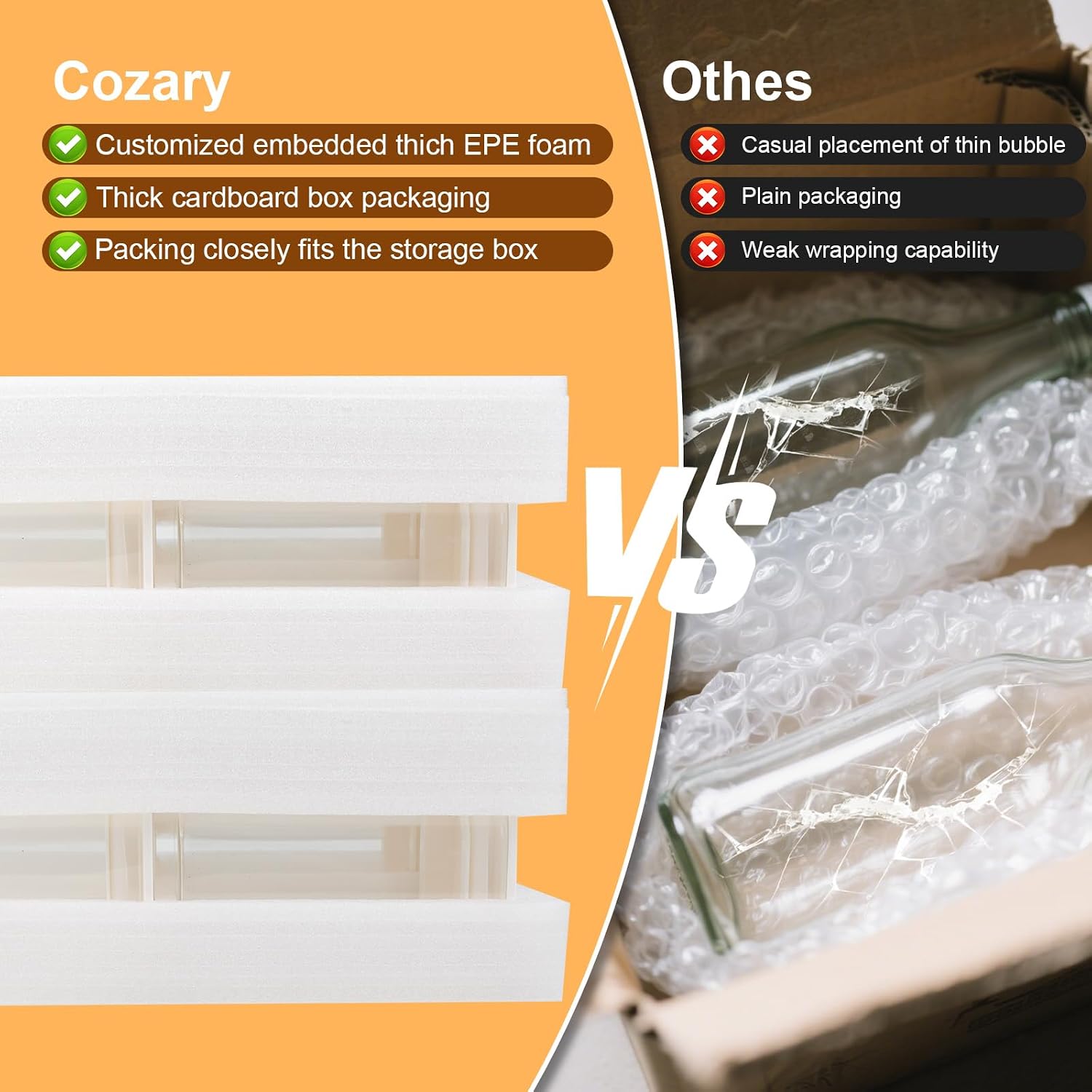 Detalle 2 de Cozary 1100ml Barattoli Vetro quadrati impilabili