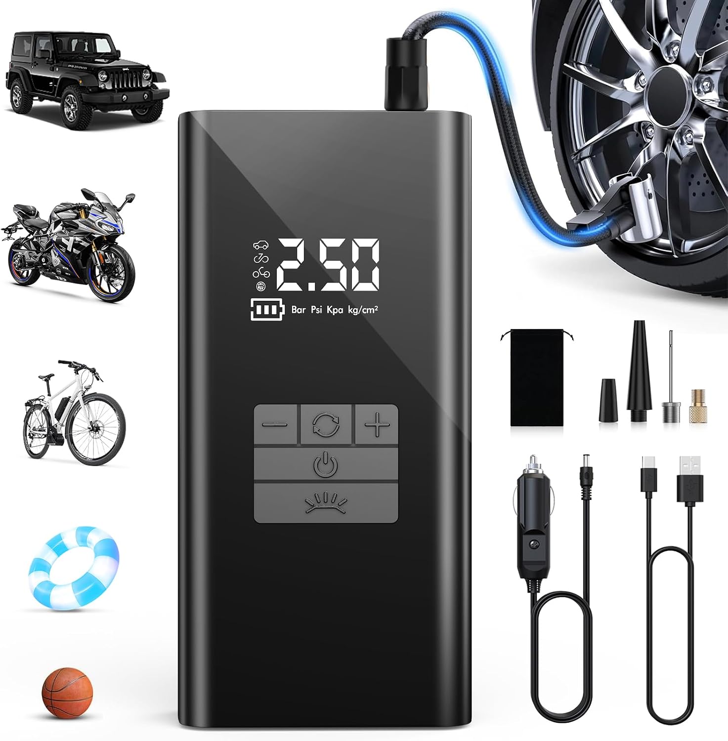 Detalle de DIHOOM Cordless Tyre Inflator 6000mAh