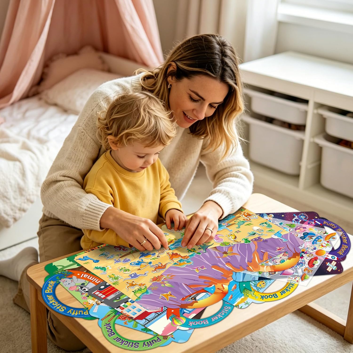 Thumbnail 4 de Elfew 6-Pack Reusable Sticker Book for Toddlers (3D Puffy Stickers)