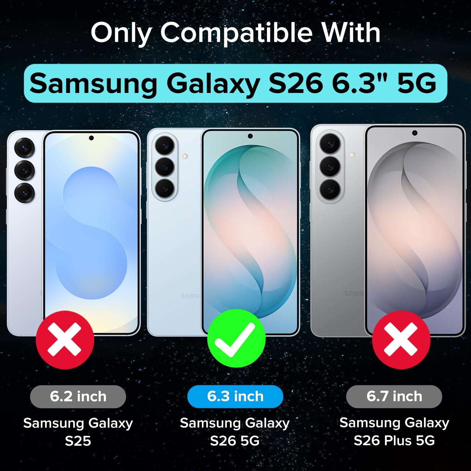 Detalle de Samsung Galaxy S26 case with 2 tempered glass