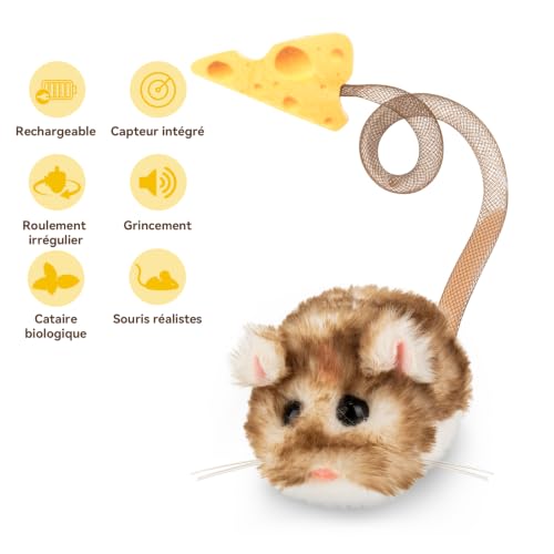 Detalle de Migipaws jouet interactif pour chat, souris roulante rechargeable avec capteur