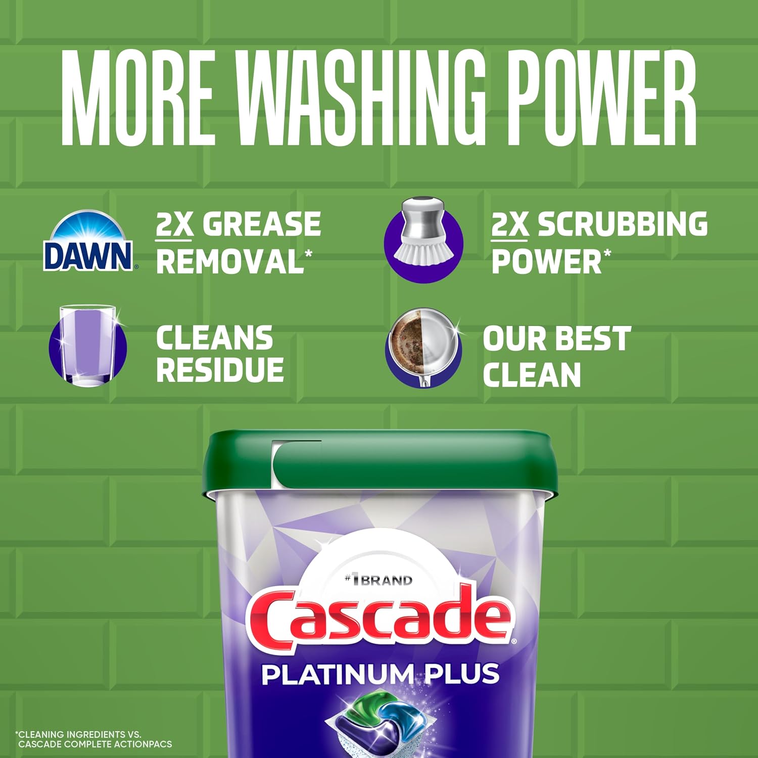 Thumbnail 2 de Cascade Platinum Plus Dishwasher Pods, 62 Count