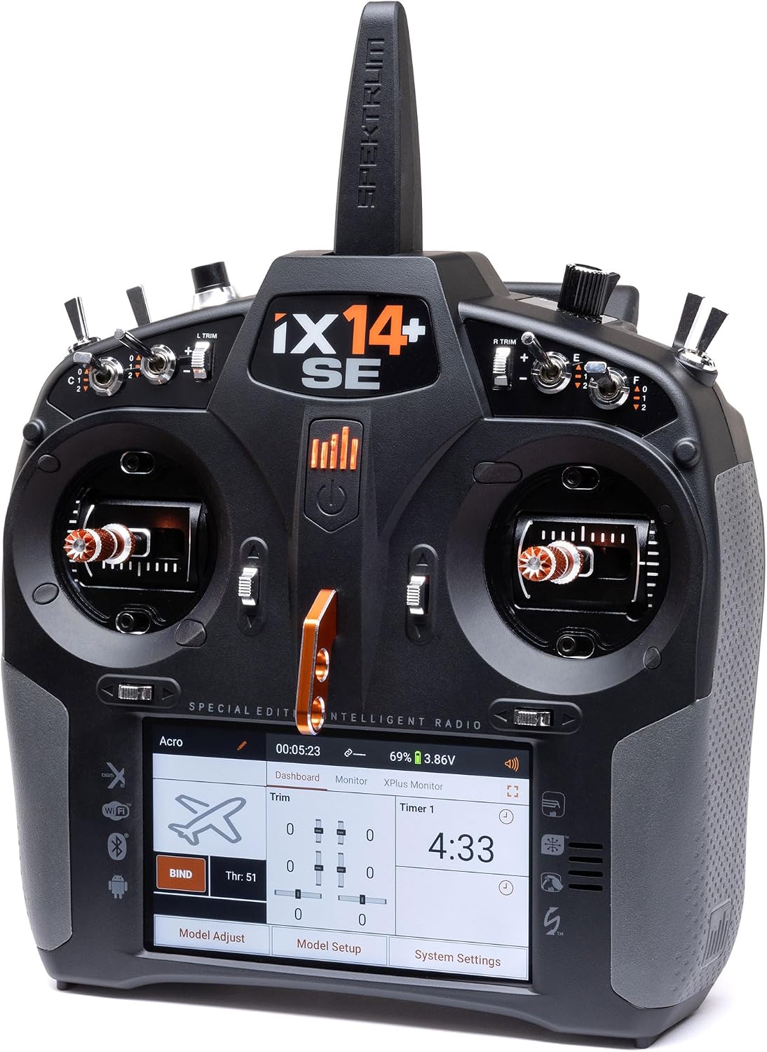 Detalle de Spektrum iX14+SE SPMR14020EU – 20-kanałowa aparatura z gimbalami Hall