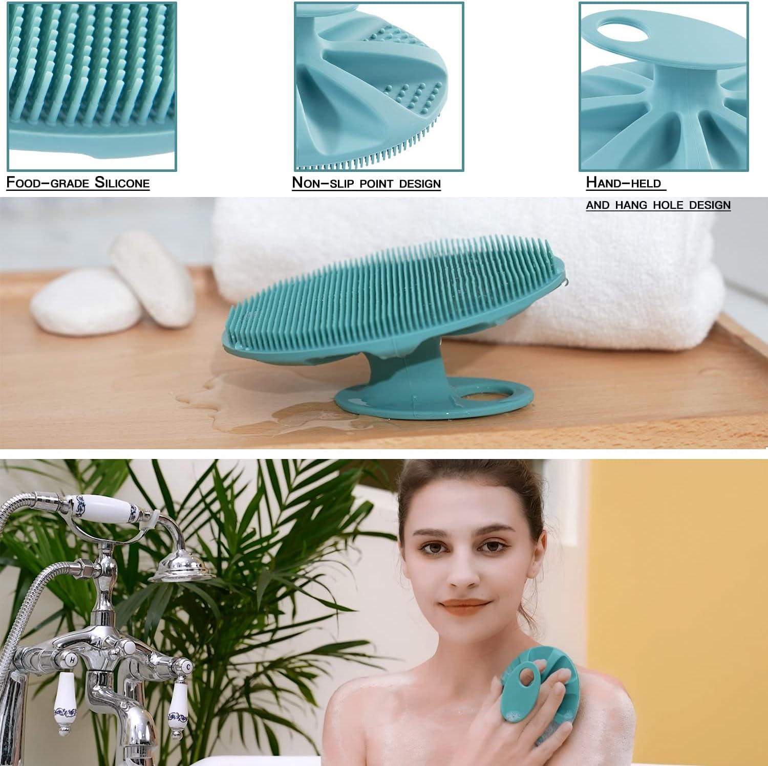 Thumbnail 1 de INNERNEED Soft Silicone Body Cleansing Brush Dark Green