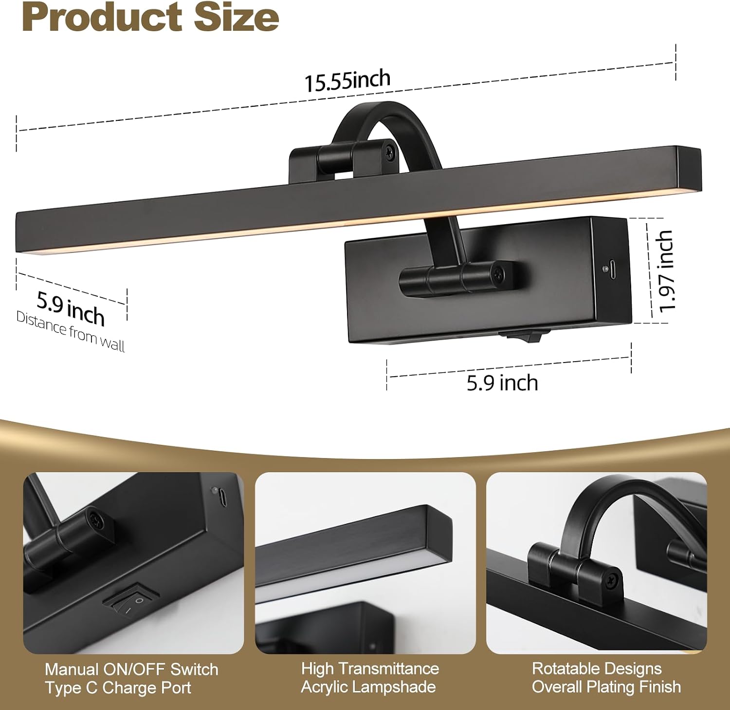 Thumbnail 4 de DarHorz Wireless Picture Light 15.5-Inch