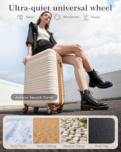 Detalle de COOLIFE Cabin Suitcase 55x35x20cm — Ryanair Cabin Bag with TSA Lock, ABS+PC Shell