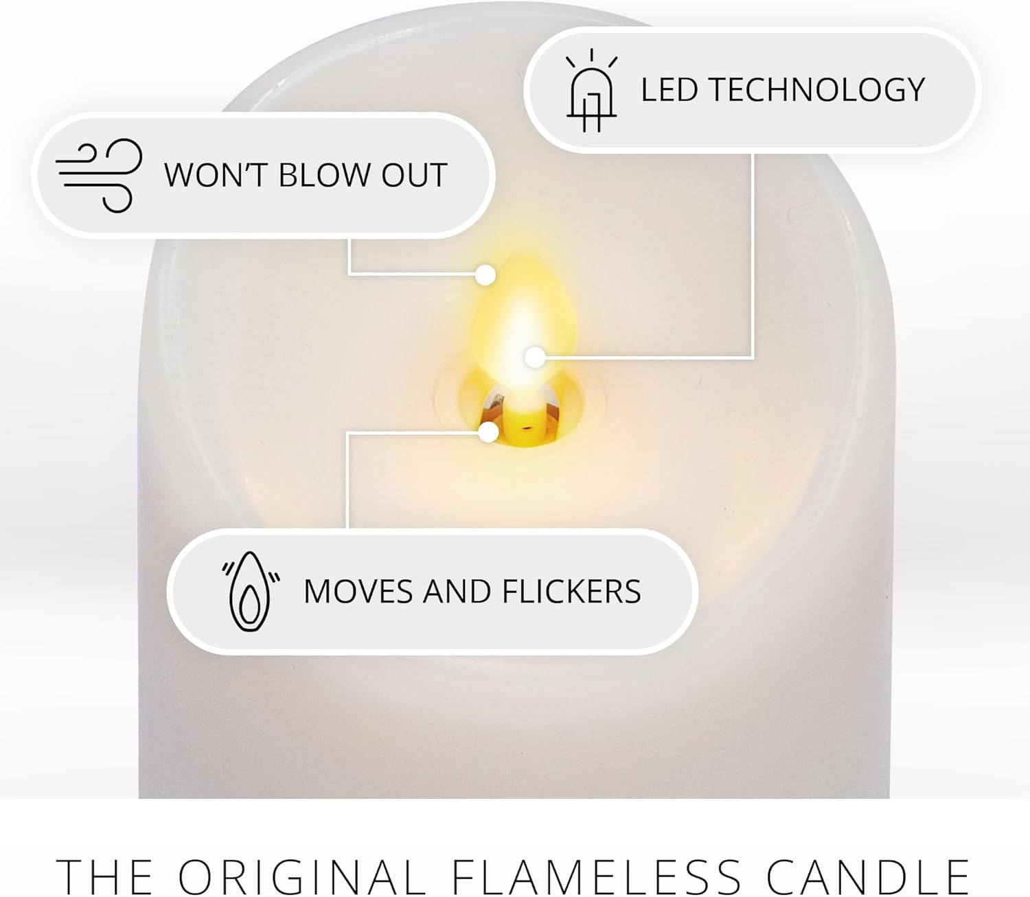 Thumbnail 1 de Luminara LED pillar candle, 6.5 in