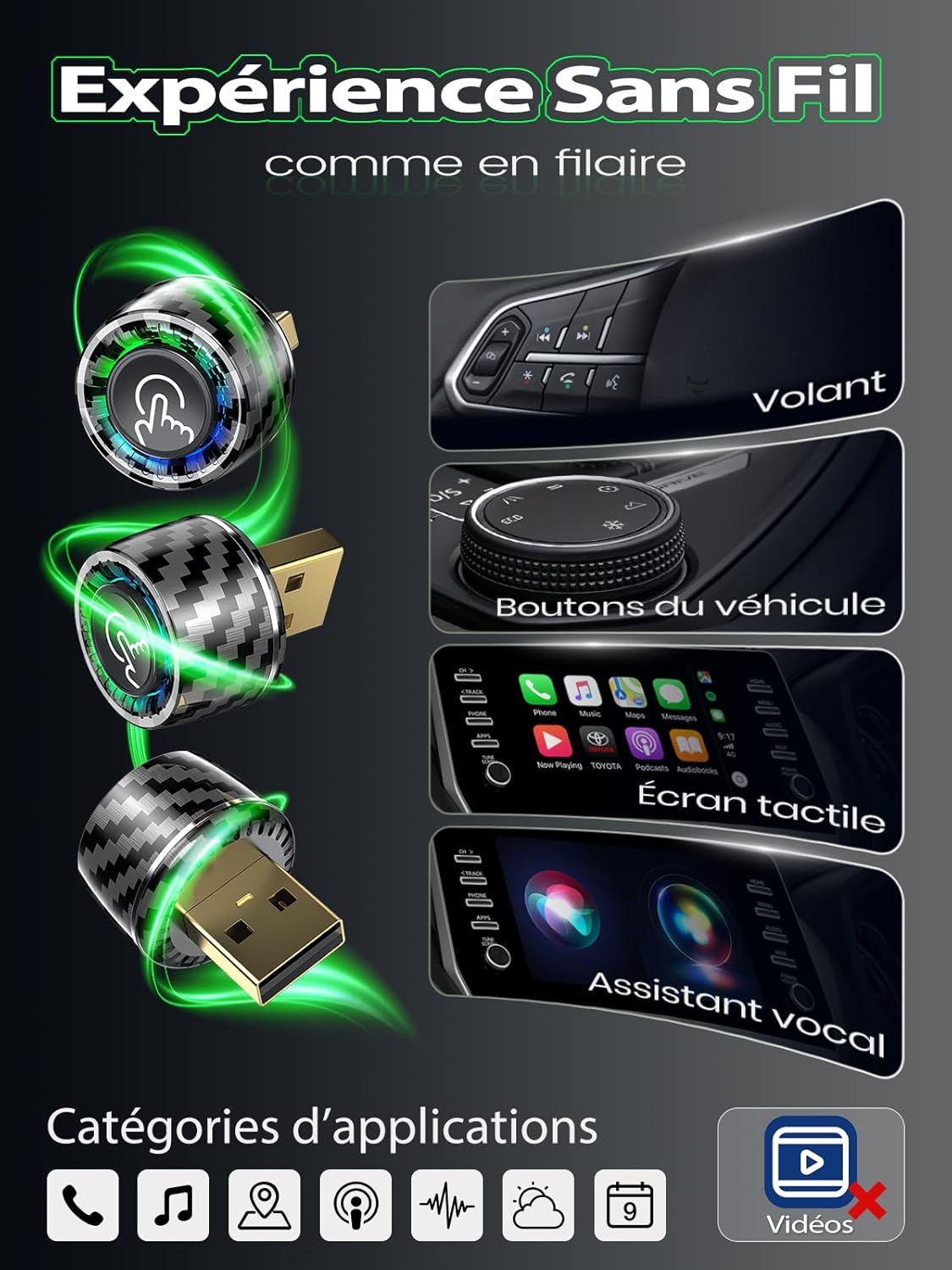 Thumbnail 6 de Adaptateur CarPlay Sans Fil – Changement 2 Smartphones (Android Auto et CarPlay) | Ultra Mini, Connexion Stable