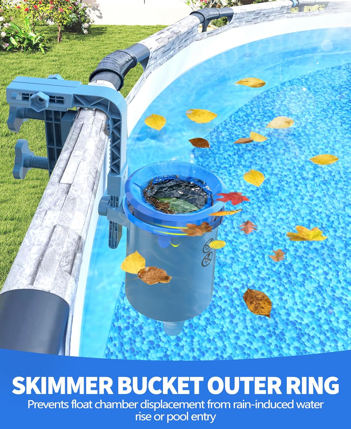 Thumbnail 5 de LanOcean Oberflächenskimmer Pool – höhenverstellbares Skimmer-Set, Einhängeskimmer Ø18 cm mit herausnehmbarem Filterkorb
