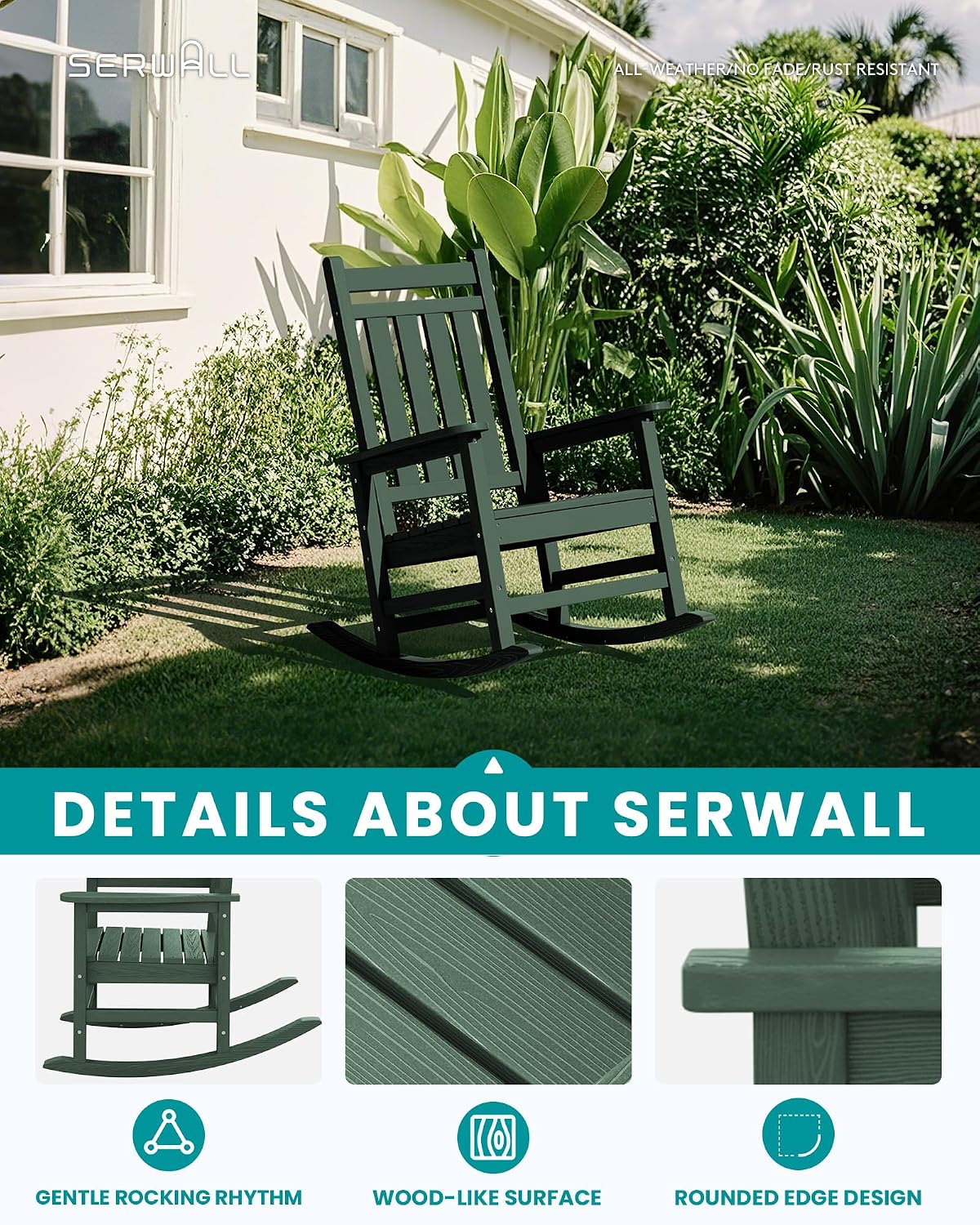 Thumbnail 3 de SERWALL Outdoor Rocking Chair HDPE