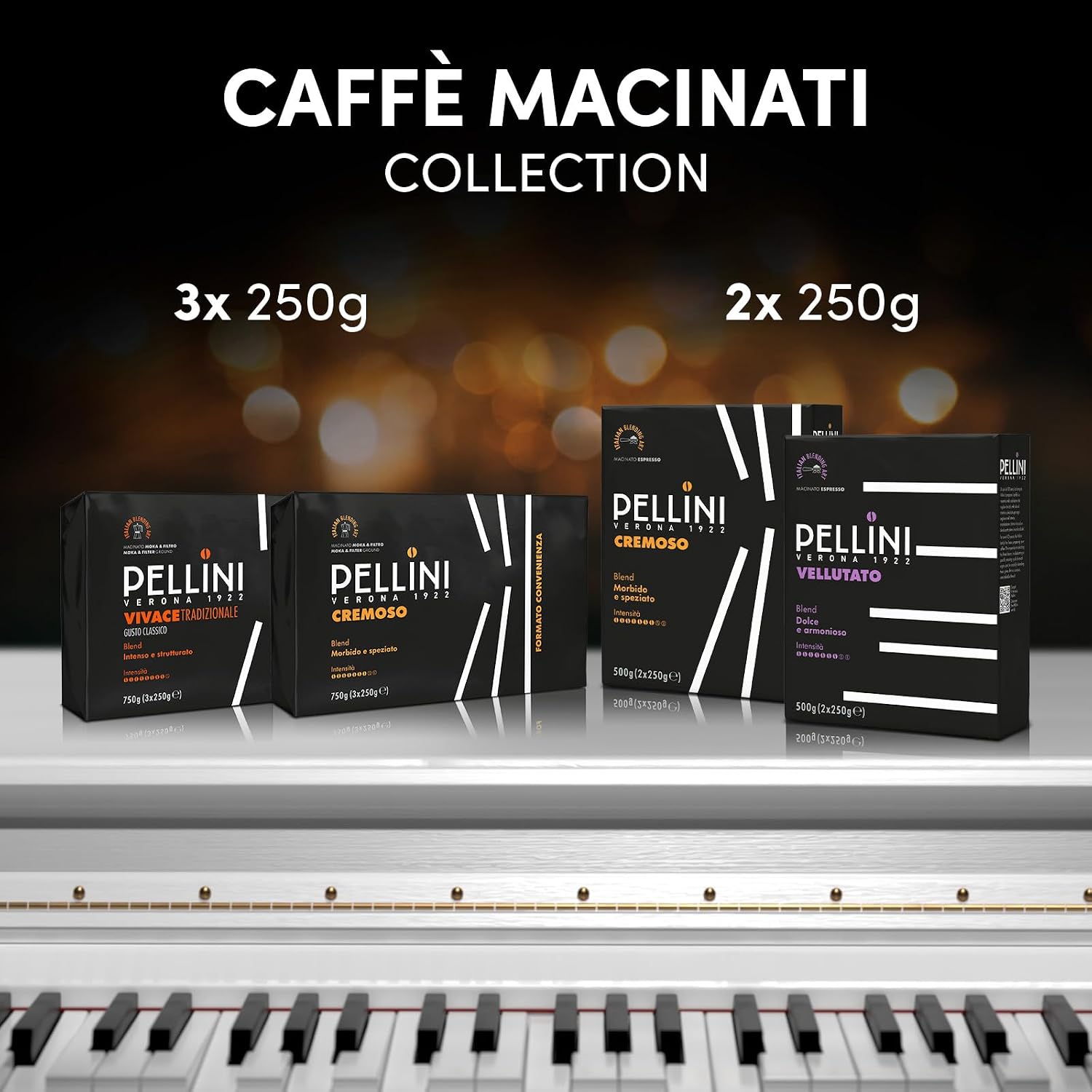 Detalle 2 de Pellini Espresso Gusto Bar N° 46 Cremoso – Due confezioni da 250 g, miscela macinato per espresso