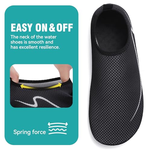 Thumbnail 3 de gitzing Water Shoes for Women & Men – Quick-Dry Barefoot-Feel Aqua Socks (Black, 12.5 UK/47 EU)