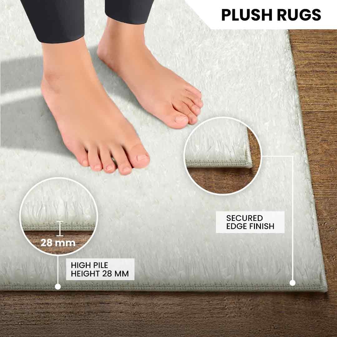 Detalle de Shaggy Berber-style Rug (120x170 cm) by Livabliss in Cream – soft, plush living room & bedroom rug