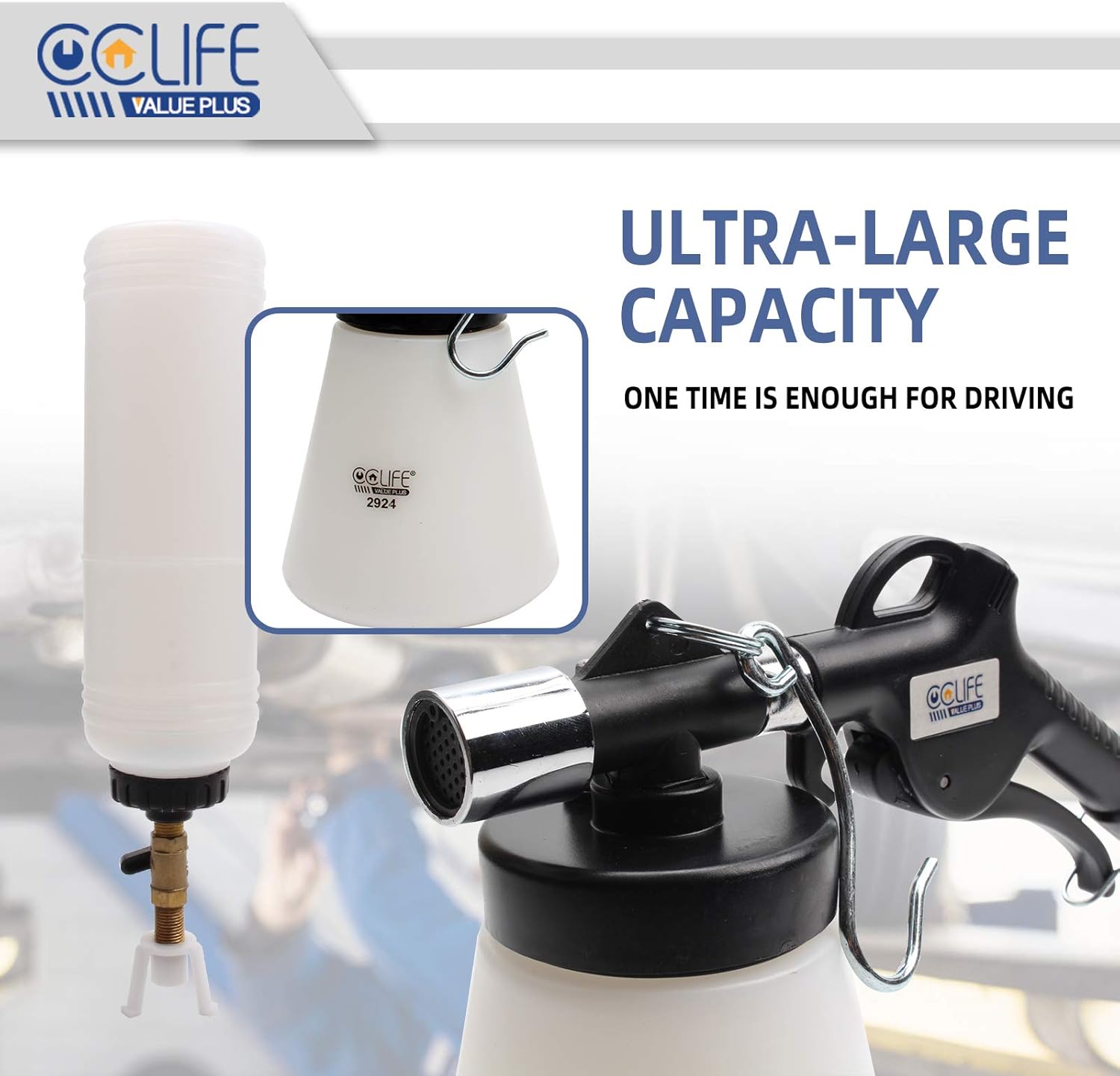 Thumbnail 4 de CCLIFE Spurgo Freni ad Aria da 0,75 L con Bottiglia di Ricarica da 1 L – Kit per Spurgo Liquido Freni