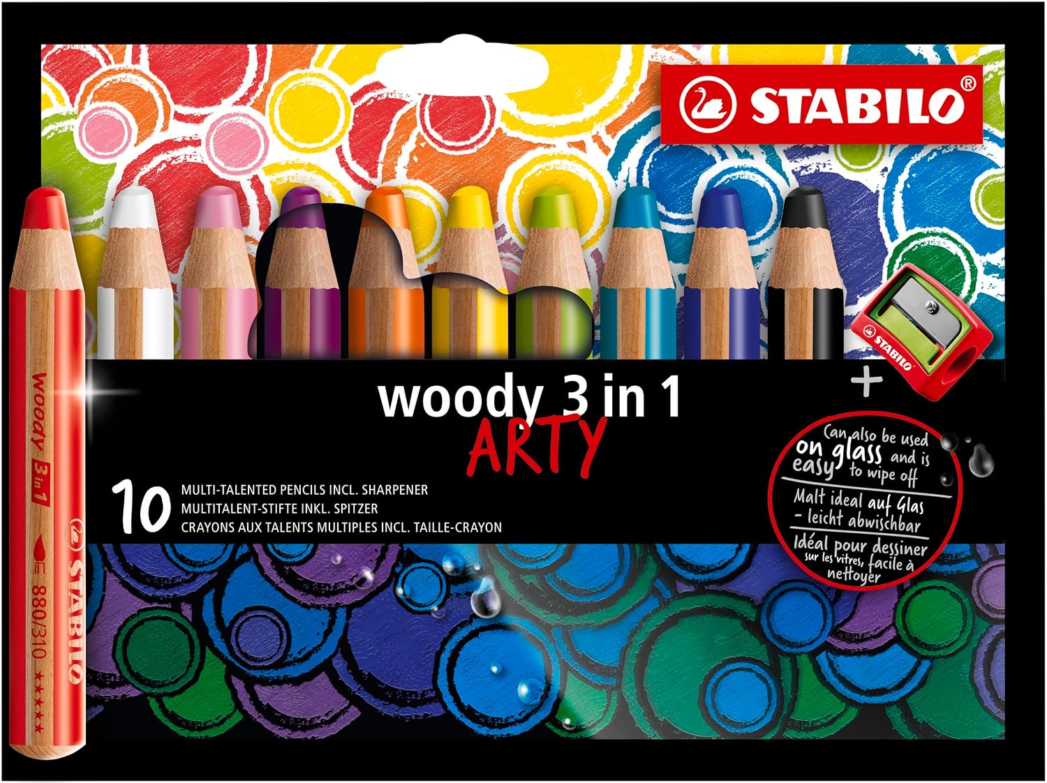 Detalle de STABILO woody 3 in 1 – Matita colorata Multi-Funzione ARTY (Astuccio da 10) con temperino