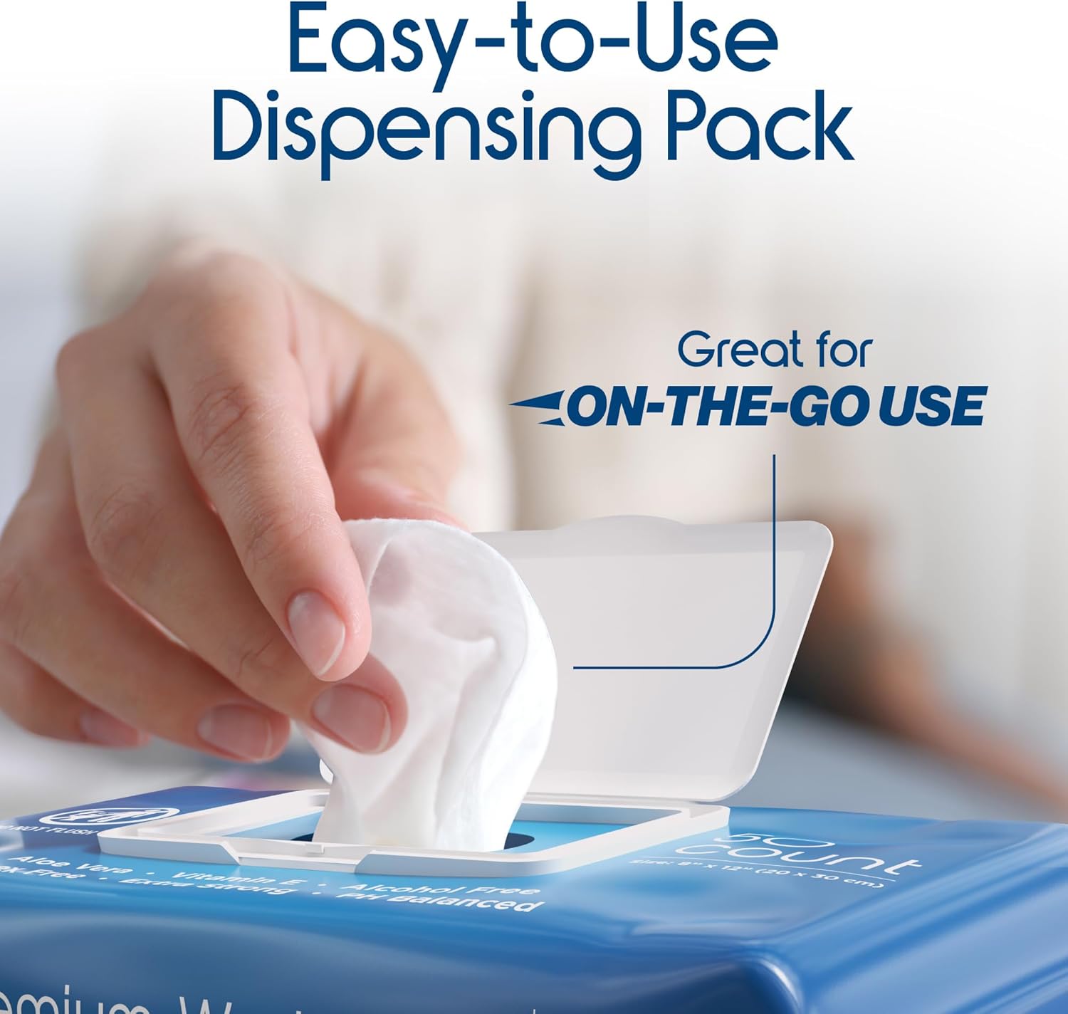 Thumbnail 5 de Inspire Extra Large Adult Wet Wipes for Incontinence & Cleansing (8" x 12", Pack of 8)
