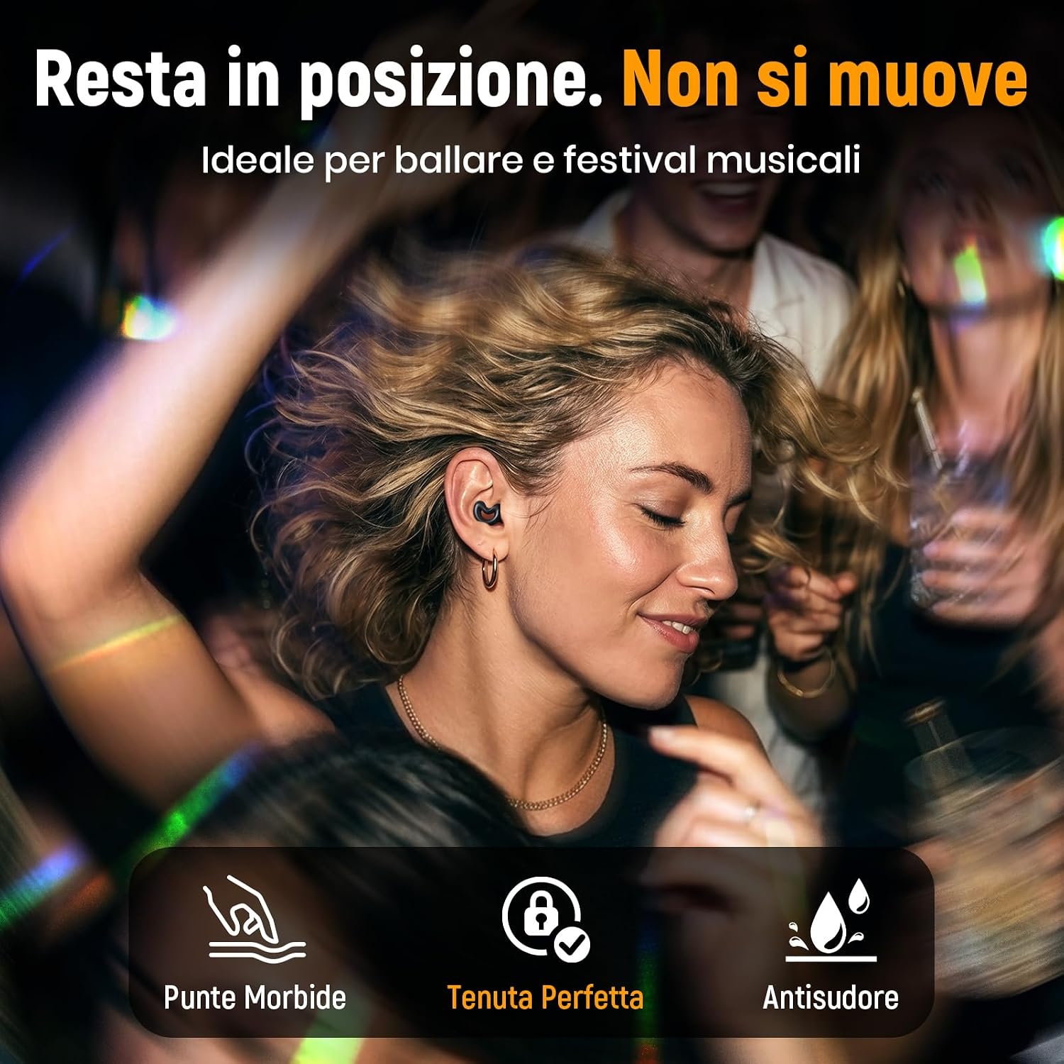 Detalle de Tappi orecchie per concerti con riduzione rumorosa 19 dB – comfort e protezione per festival e spettacoli live