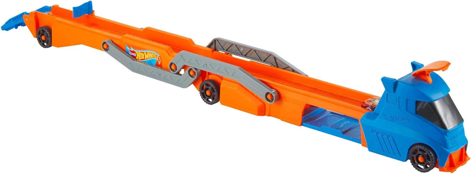 Thumbnail 4 de Hot Wheels Transporteur de Piste de Vitesse HYT83 — Coffret avec Lanceur et espace de stockage pour 9 voitures 1/64