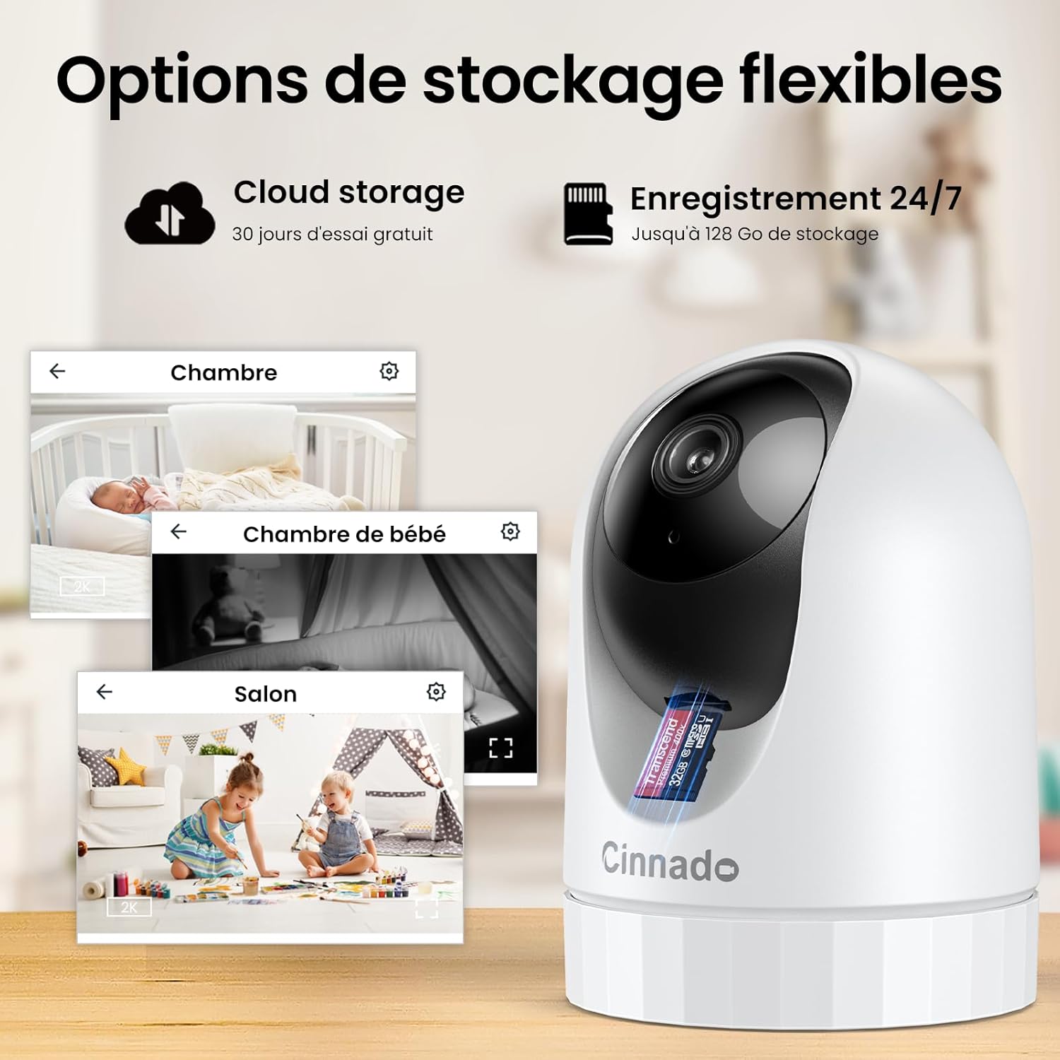 Thumbnail 6 de Cinnado 2K Indoor WiFi CCTV Camera 2-pack