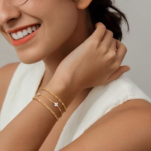 Thumbnail 2 de Finrezio 3 Pcs Gold Bracelet Set for Women – Layered Stackable Jewellery
