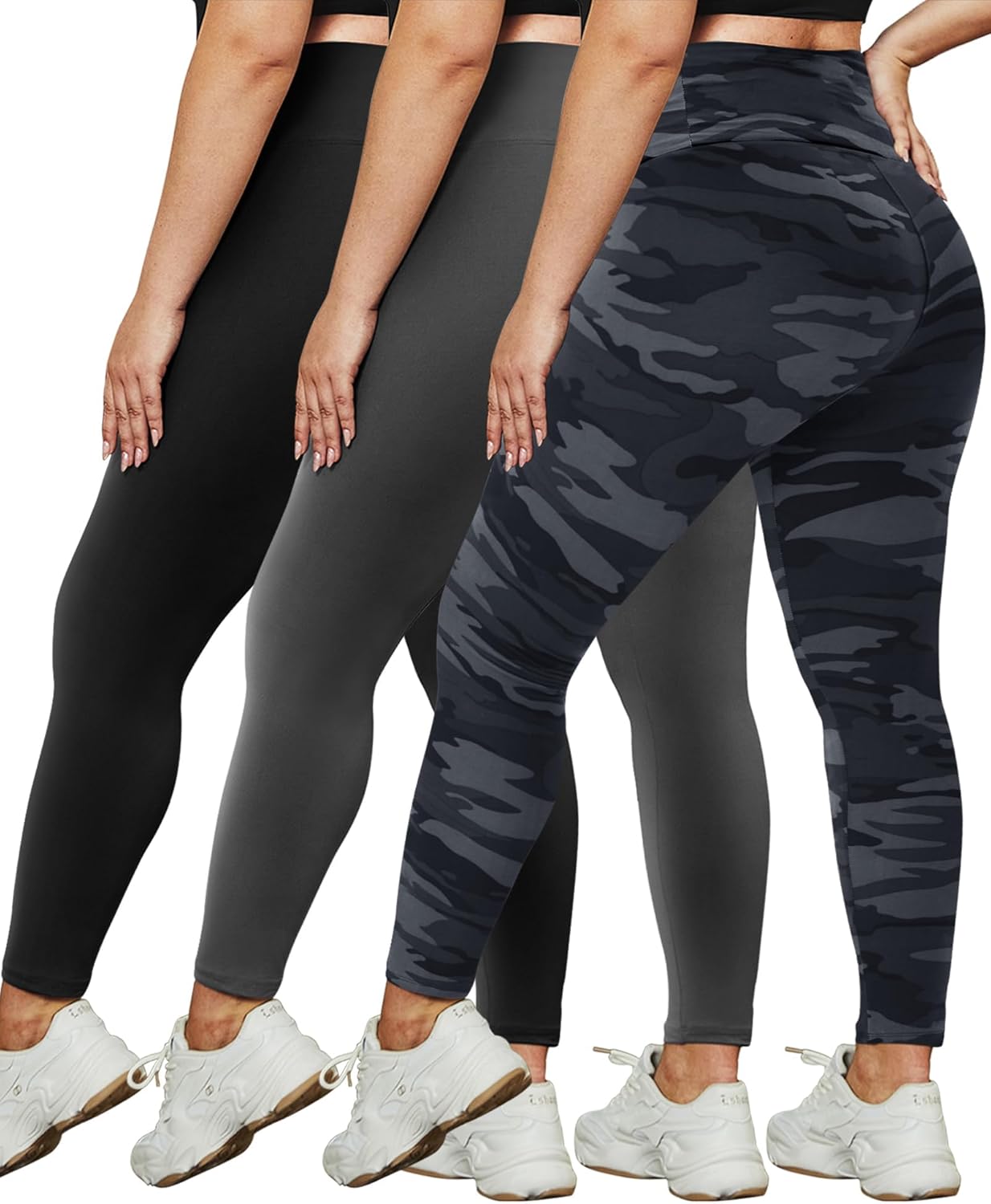 Thumbnail 6 de HLTPRO 3-Pack Plus Size High-Waist Leggings (X-Large–4X) for Workout, Yoga & Everyday