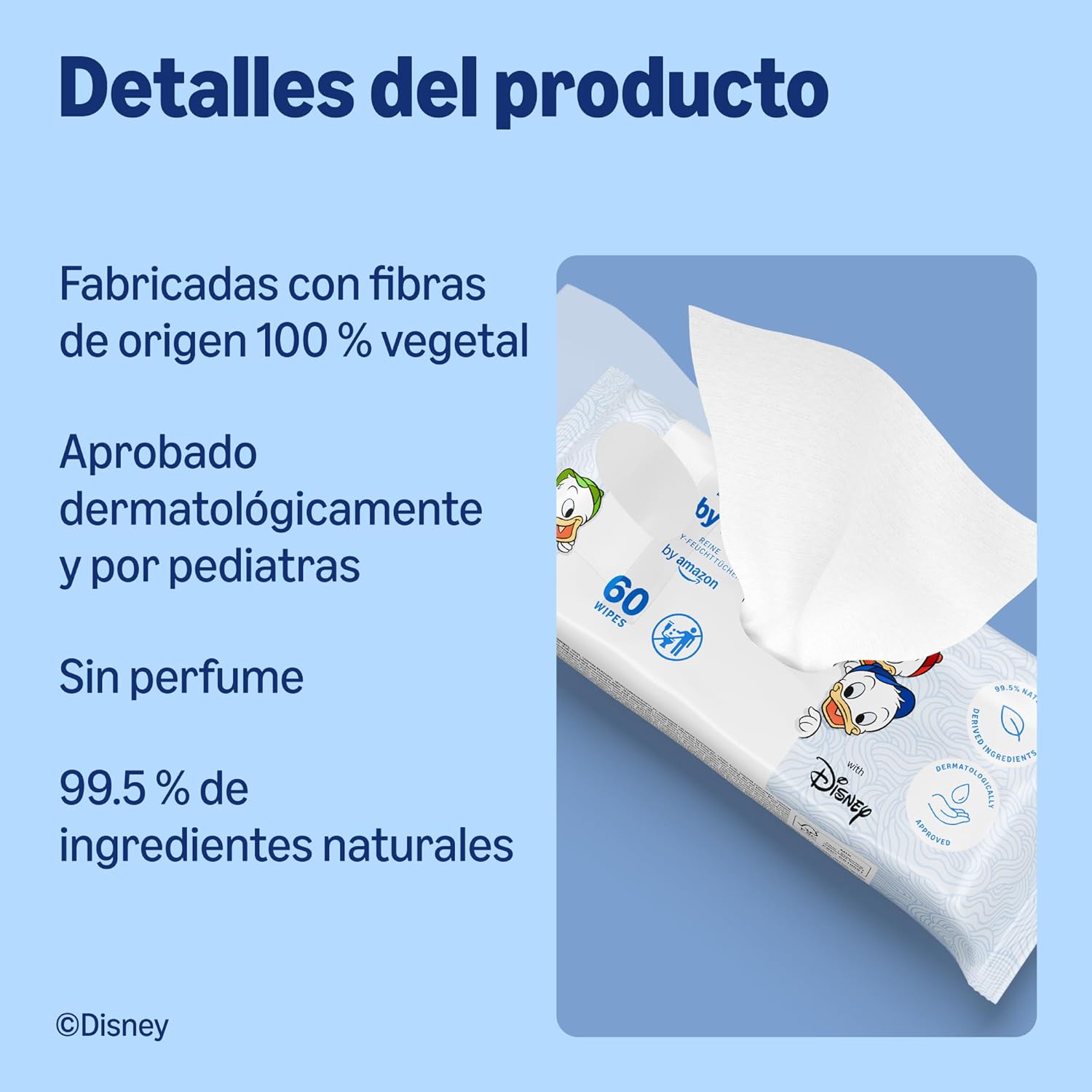 Detalle 2 de by Amazon Toallitas Húmedas Disney Pure Baby 720