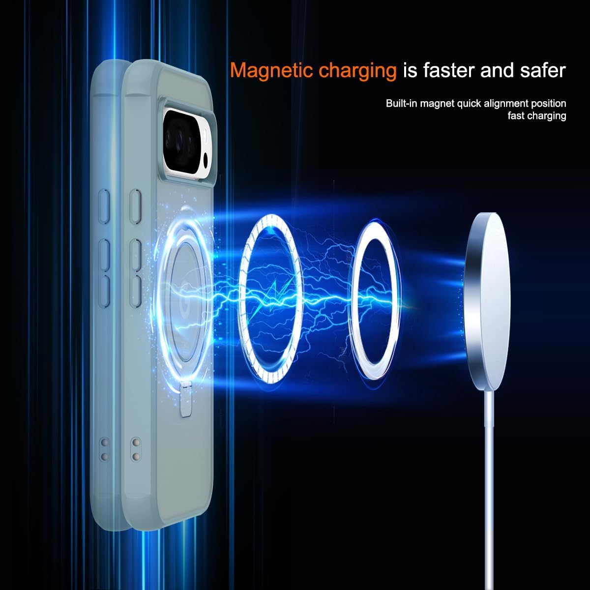 Thumbnail 2 de CHAOFEnG Magnetic Case with Ring Stand for Google Pixel 10 Pro XL (Teal Green) — Slim Hard Back, Military-Grade Drop Tested