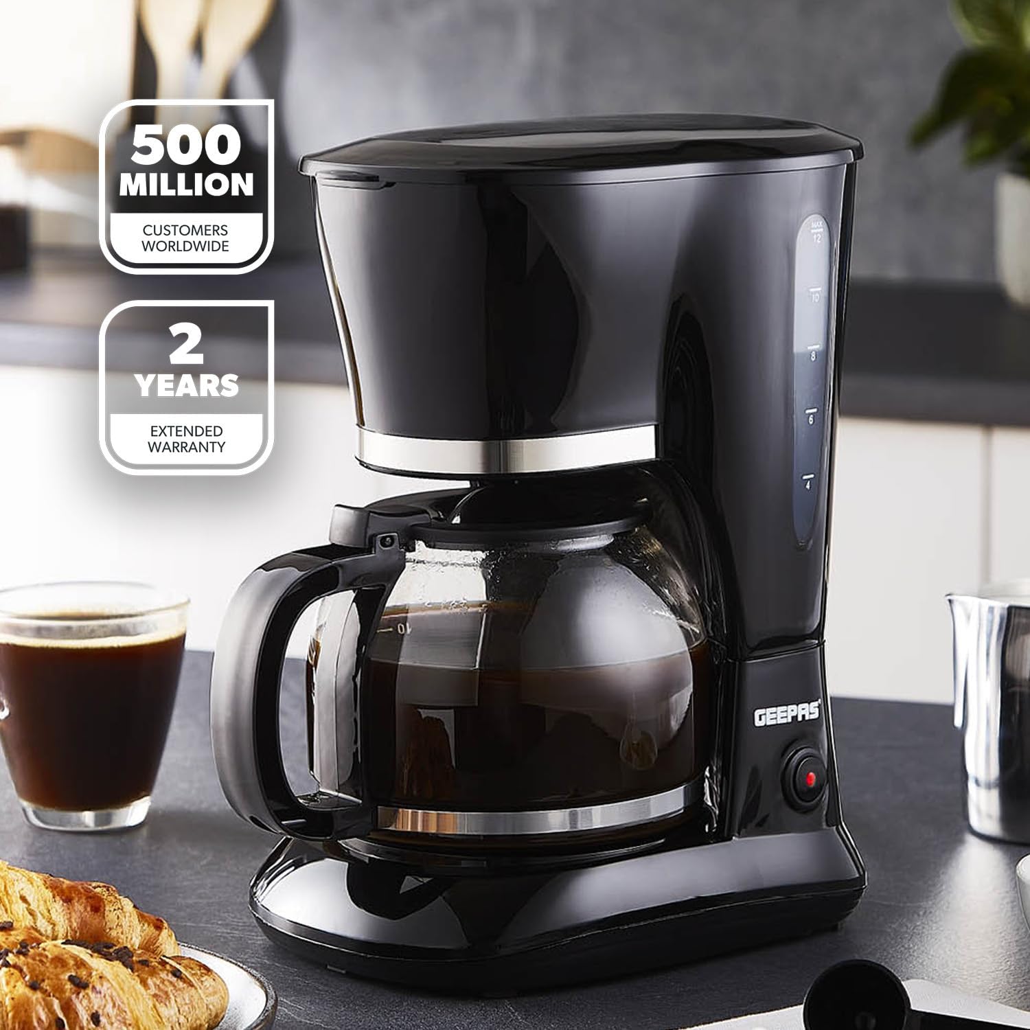 Detalle de GEEPAS 1.5L Filter Coffee Machine, 800W