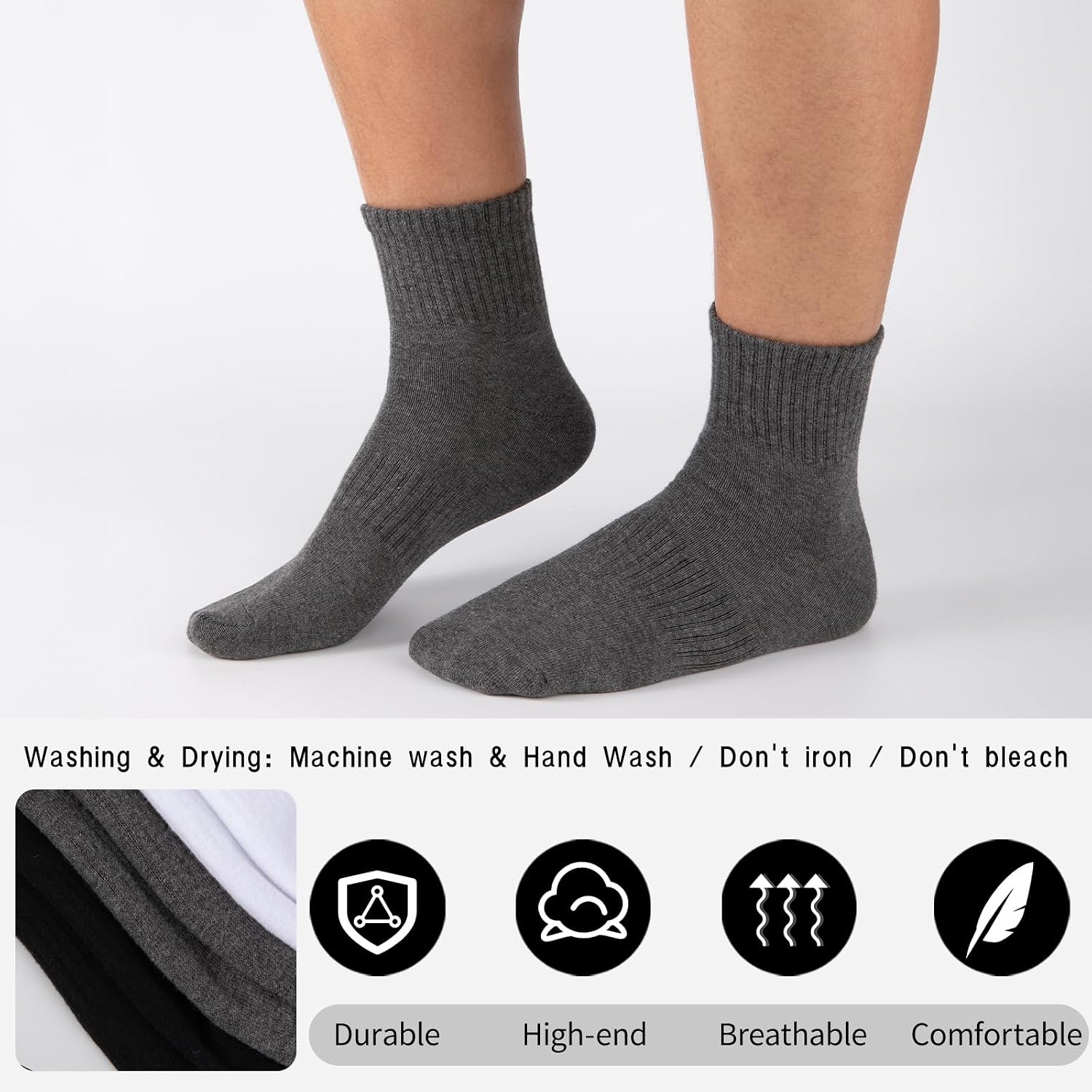 Detalle de eallco Men's Ankle Socks, Cotton