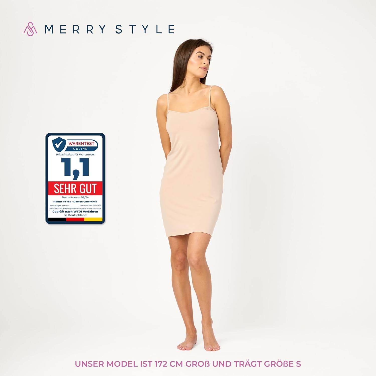 Detalle 2 de Merry Style Damen Unterkleid kurz Petticoat MS10-203 – knie LÄnge, einstellbare Träger