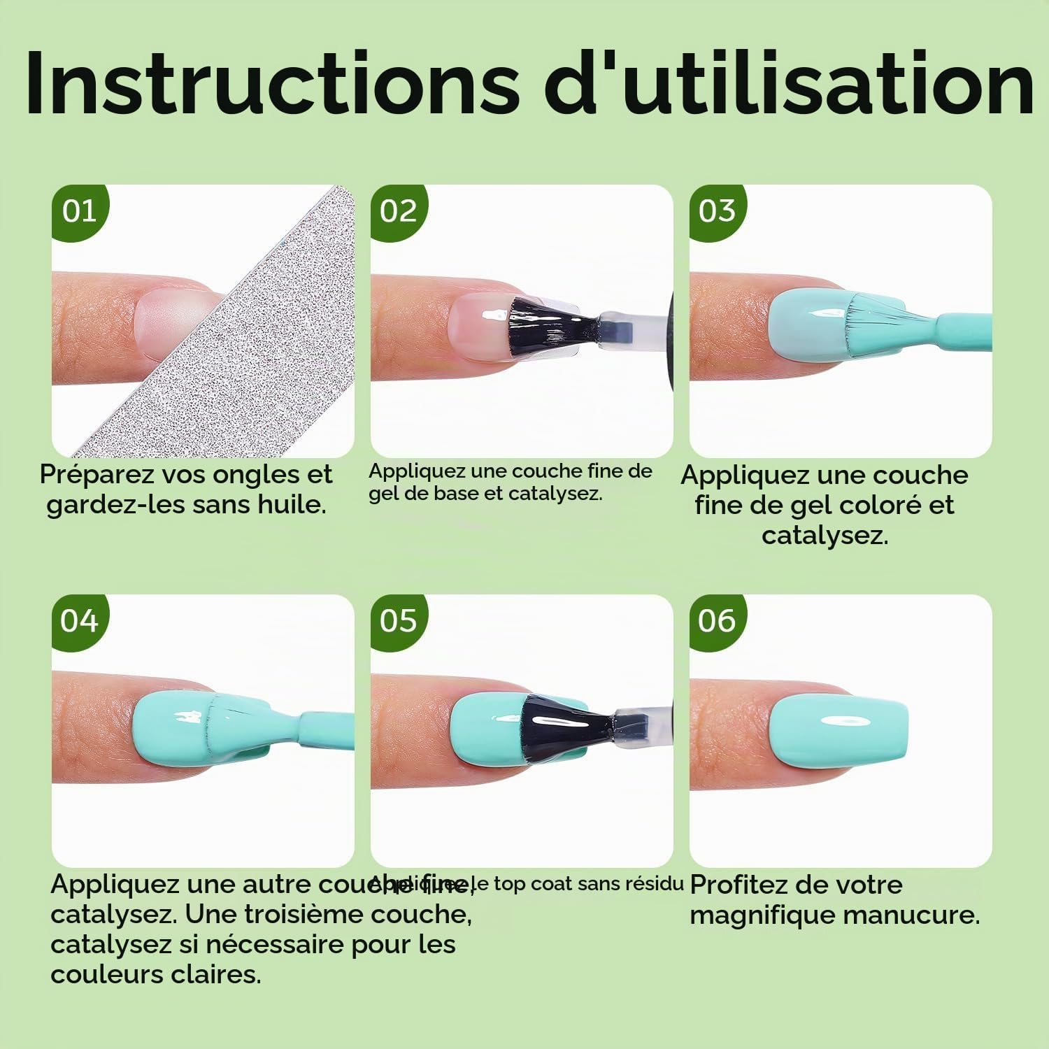Thumbnail 6 de Luxbon Base Coat en No Wipe Top Coat, gelset van 2 x 15 ml met glansafwerking