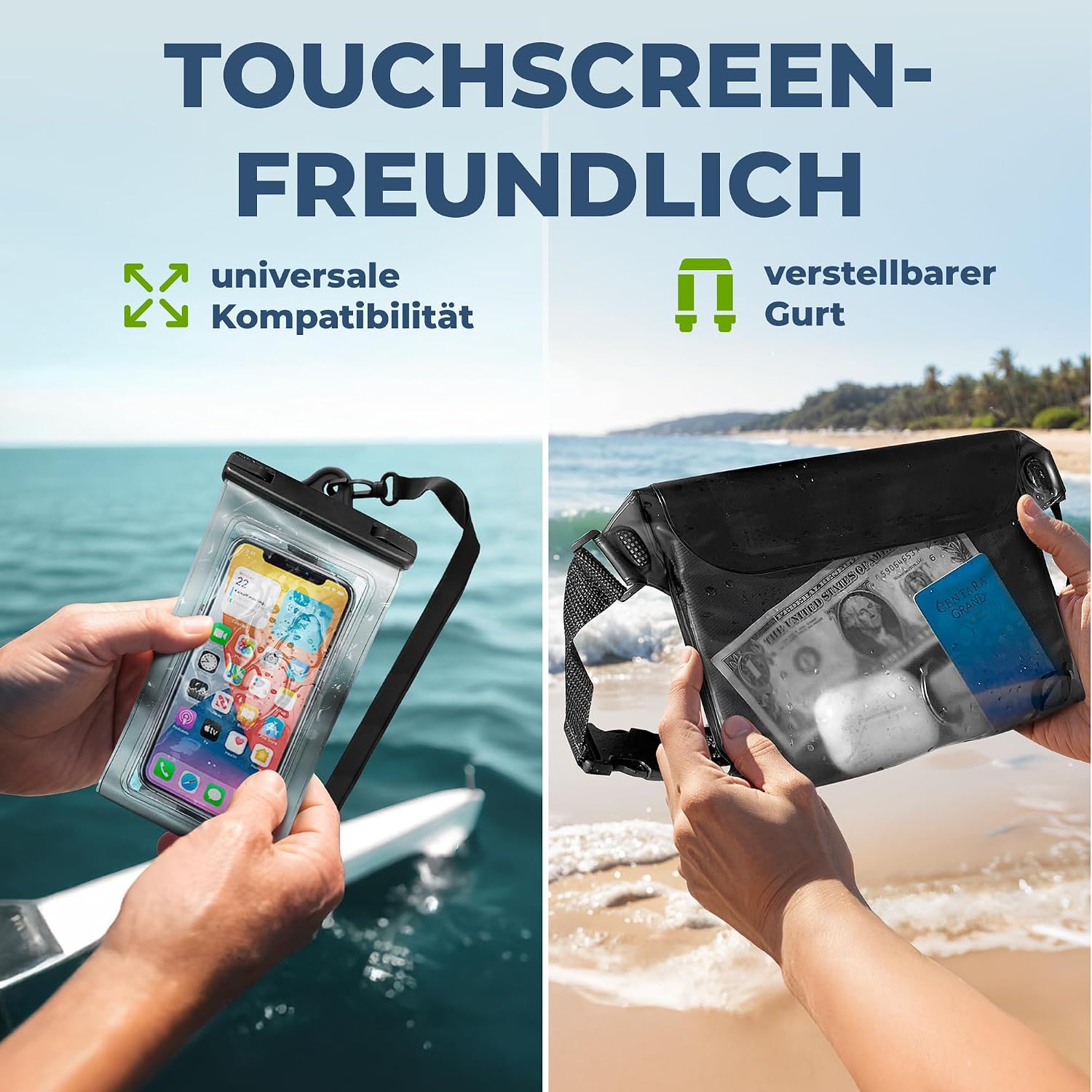 Thumbnail 6 de Nordlight Dry Bag wasserdichte Tasche – 2l bis 30l, Roll-Top, inkl. Bauchtasche und Smartphone-Hülle