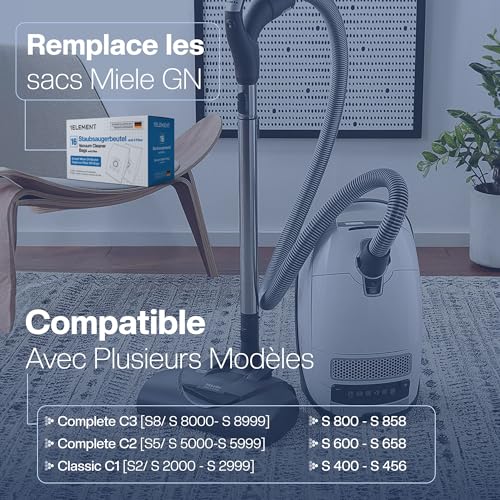 Thumbnail 1 de Lot de 24 Sacs aspirateur GN 16 sacs + 4 filtres pour Miele Complete C3 / C2 / Classic C1 (réf compatibles 9917730, 12281680) - 1E