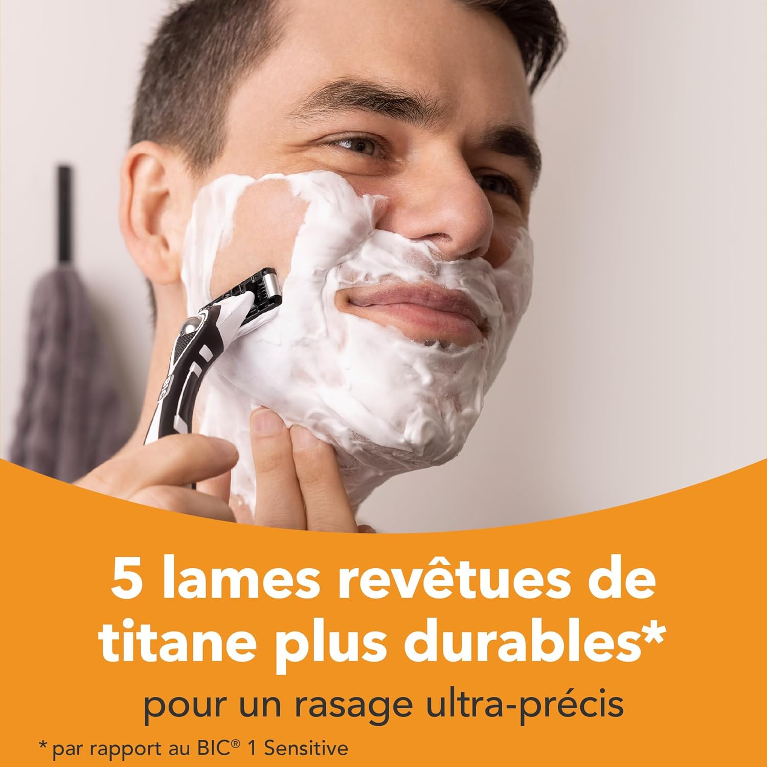 Detalle 2 de BIC Hybrid 5 Flex Rasoir Rechargeable pour Homme – Manche et 3 Recharges Nano-Tech Titane