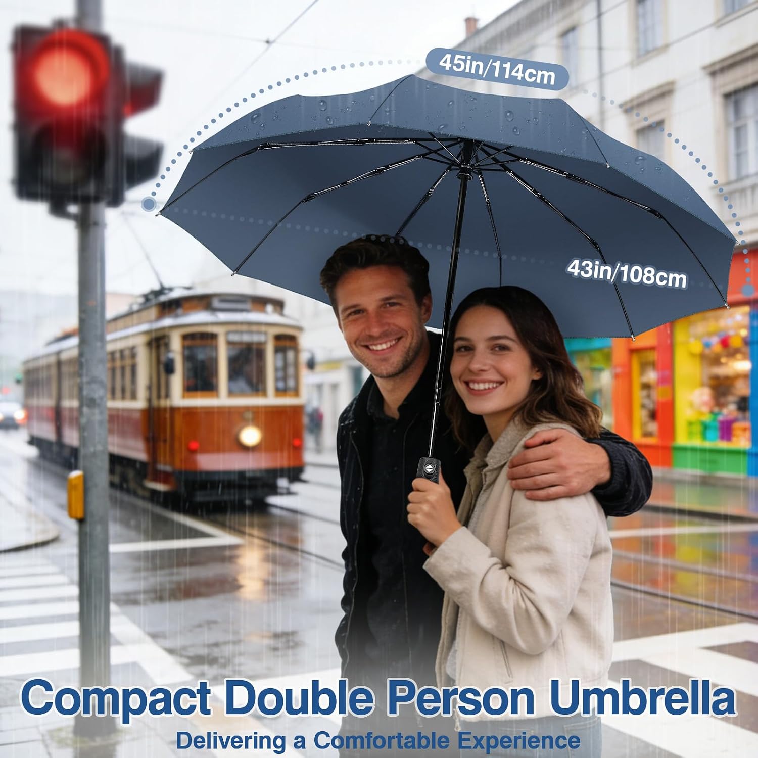 Thumbnail 2 de ZOMAKE sturmfester Regenschirm mit Auf-Zu-Automatik – kompakter Taschenschirm (470 g) für Alltag & Reise