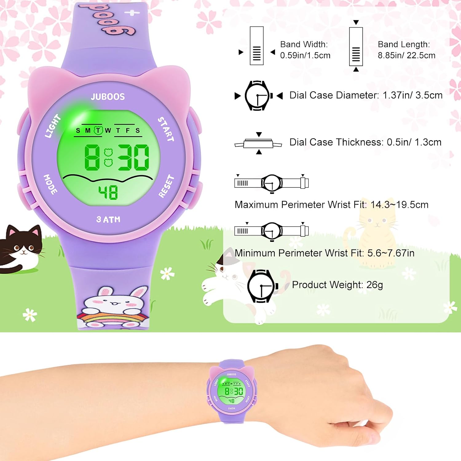 Detalle 2 de Juboos Reloj Digital Deportivo para Niños 3,5 cm