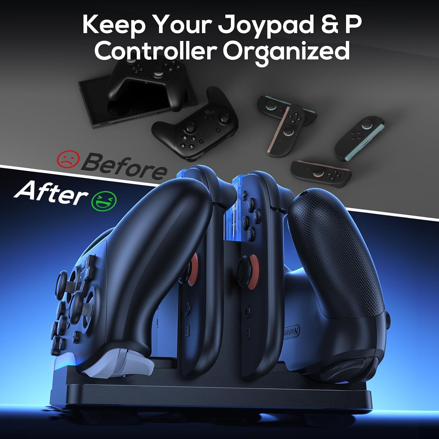 Thumbnail 3 de FASTSNAIL Charging Dock for Switch 2 Joycon 2 & Official P-Controller (with LED charge indicator)