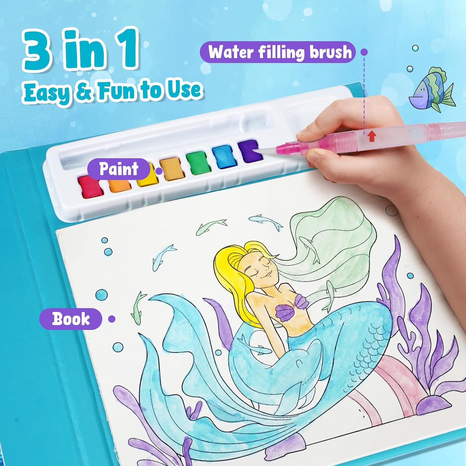Detalle 2 de JoyCat paint with water colouring books