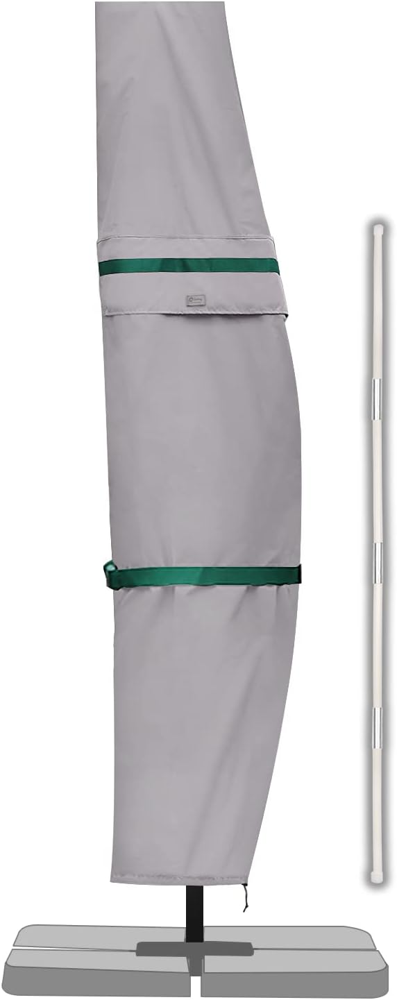 Detalle de Sekey housse de protection pour parasol déporté de 2 à 4 m, 100% polyester imperméable gris clair