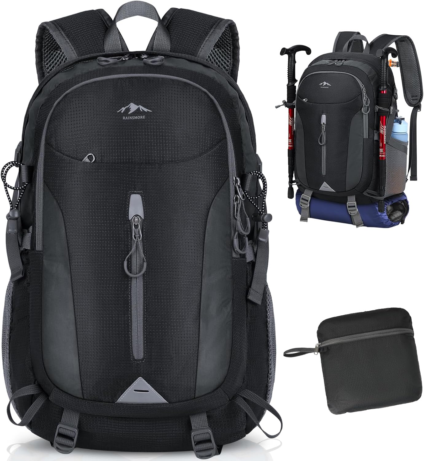 Detalle de RAINSMORE Hiking Backpack 40L lightweight packable daypack