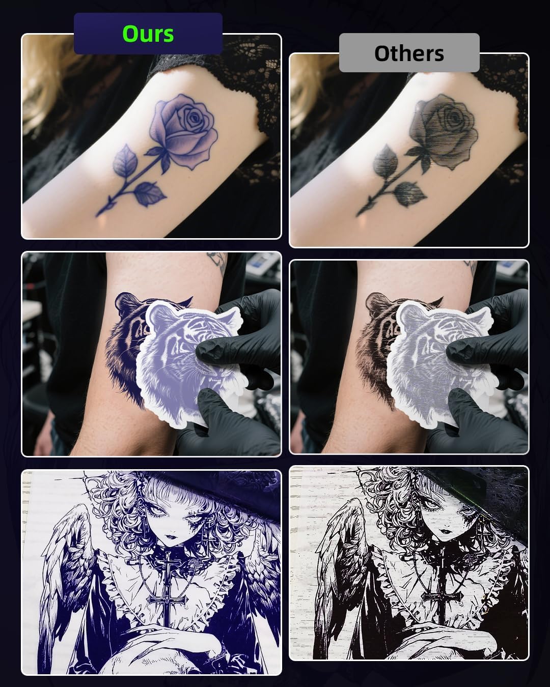 Detalle 2 de BORN4SHIP Tattoo Drucker Bluetooth P84 – Thermodrucker für Tattoo-Schablonen (A4/Letter, Schwarz)