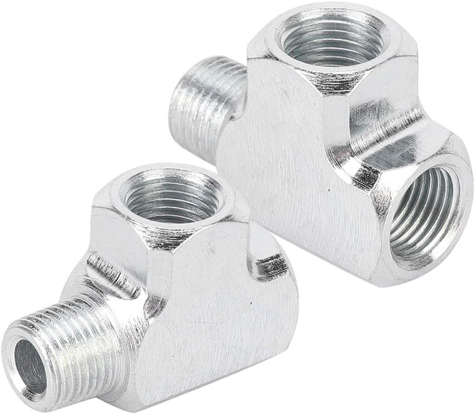 Detalle de Aramox T-koppling för manometer, 1/8 tum, aluminiumlegering och 3-vägsdesign