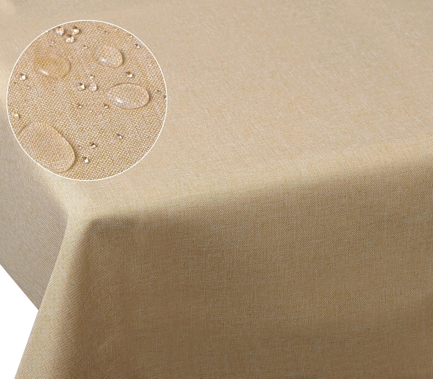 Thumbnail 6 de Laneetal Nappe Rectangulaire 130 x 160 cm – Nappe anti-taches en polyester, aspect lin, gris clair