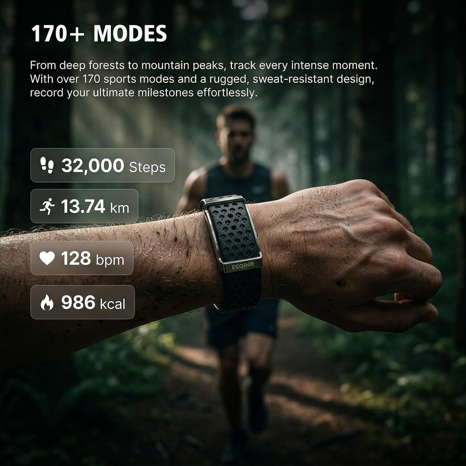 Detalle de EGQINR Smart Bracelet for Men and Women – 9mm Ultra-Thin Fitness Tracker