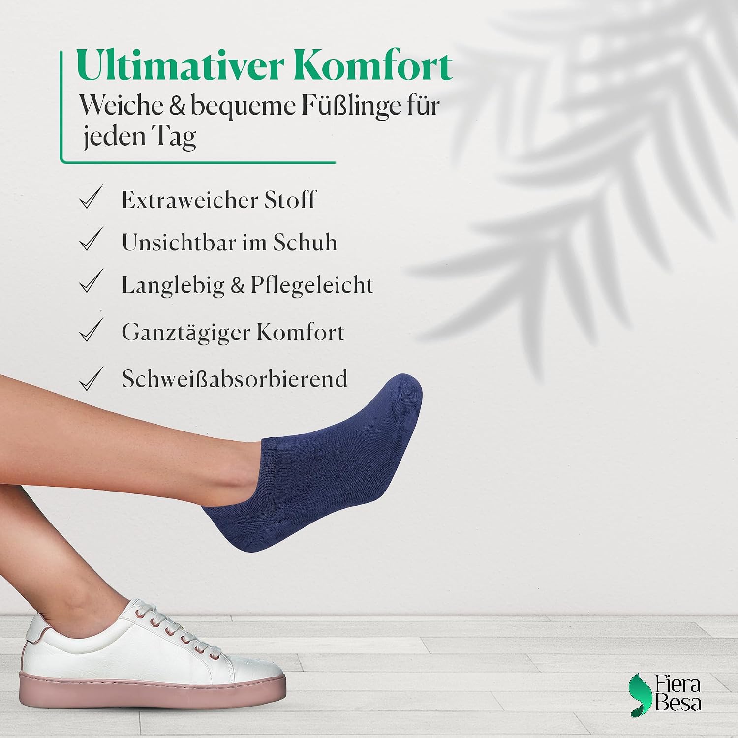 Thumbnail 5 de Fiera Besa onzichtbare bamboesokken uniseks, 5 paar voor sneakers