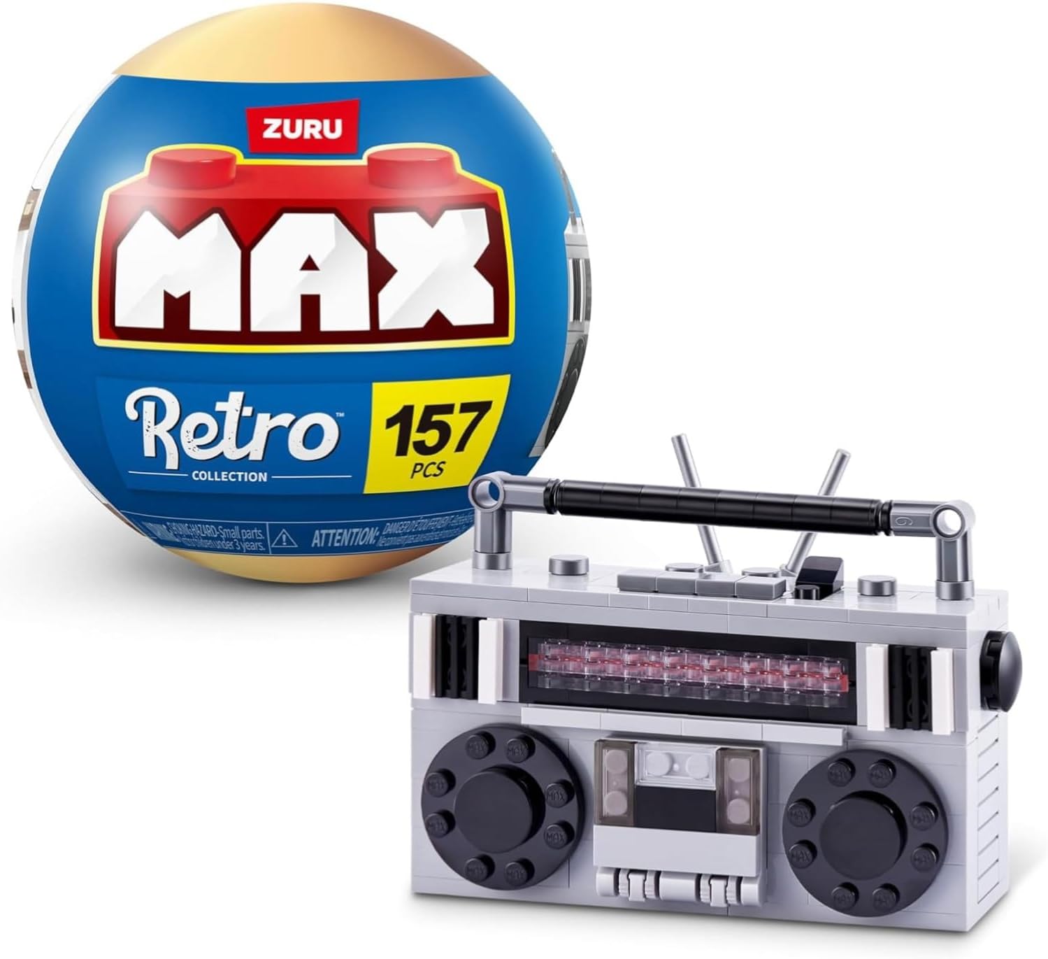Detalle de ZURU Max Premium Retro ラジカセ ミニチュアブロック 157ピース・組み立て式