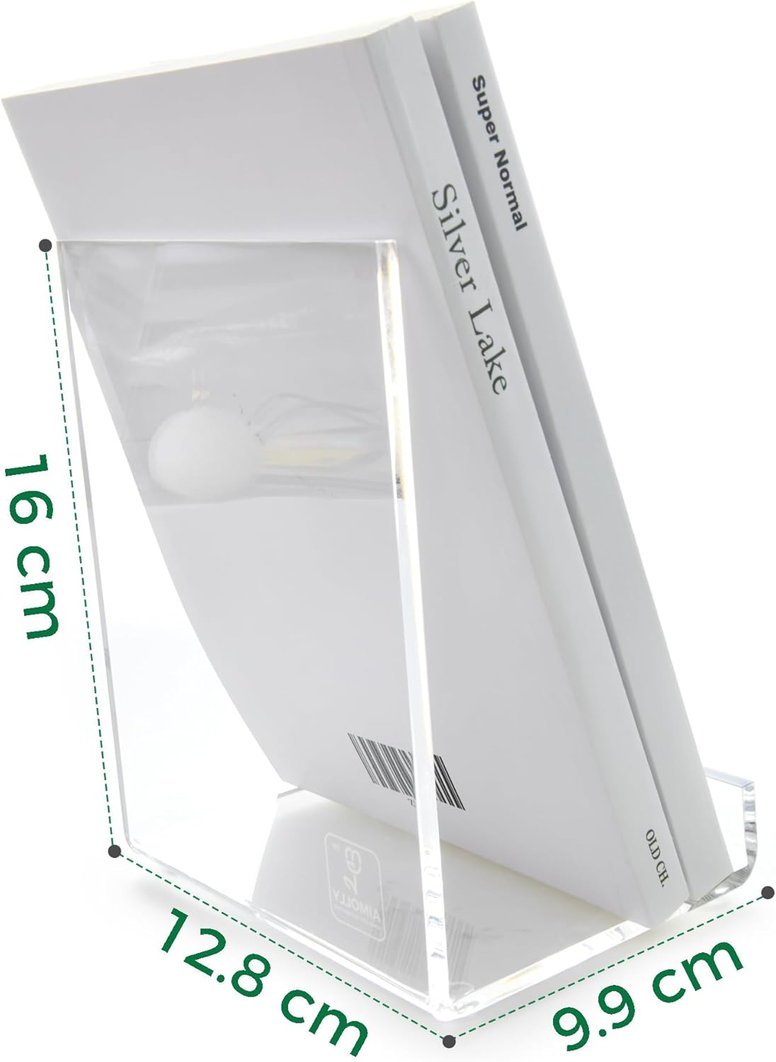 Detalle de AIMOLLY 2er Set Acryl Buchständer – Transparente J-Form, vielseitig nutzbar